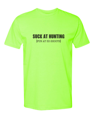 SUCK AT HUNTING NEON YELLOW T-SHIRT