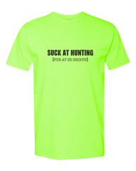 SUCK AT HUNTING NEON YELLOW T-SHIRT