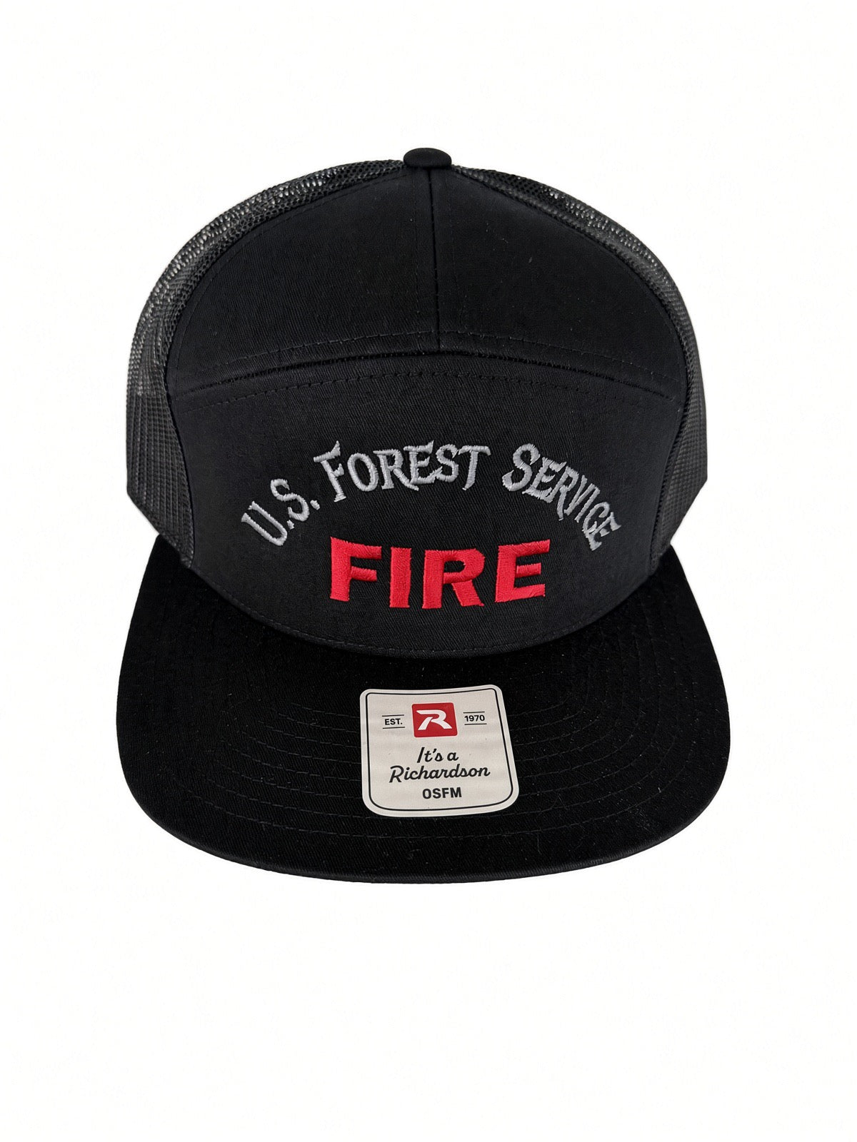 USFS FIRE HAT BLACK/BLACK FLATBILL