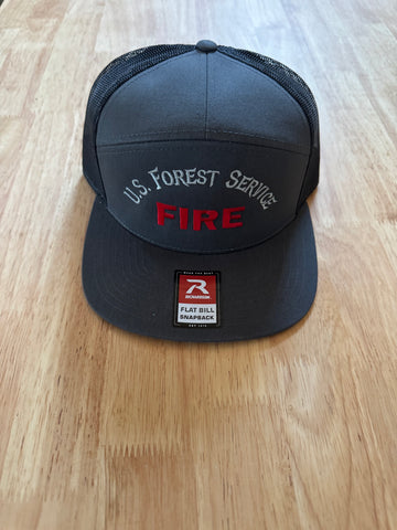 USFS FIRE HAT BLACK/GREY FLATBILL