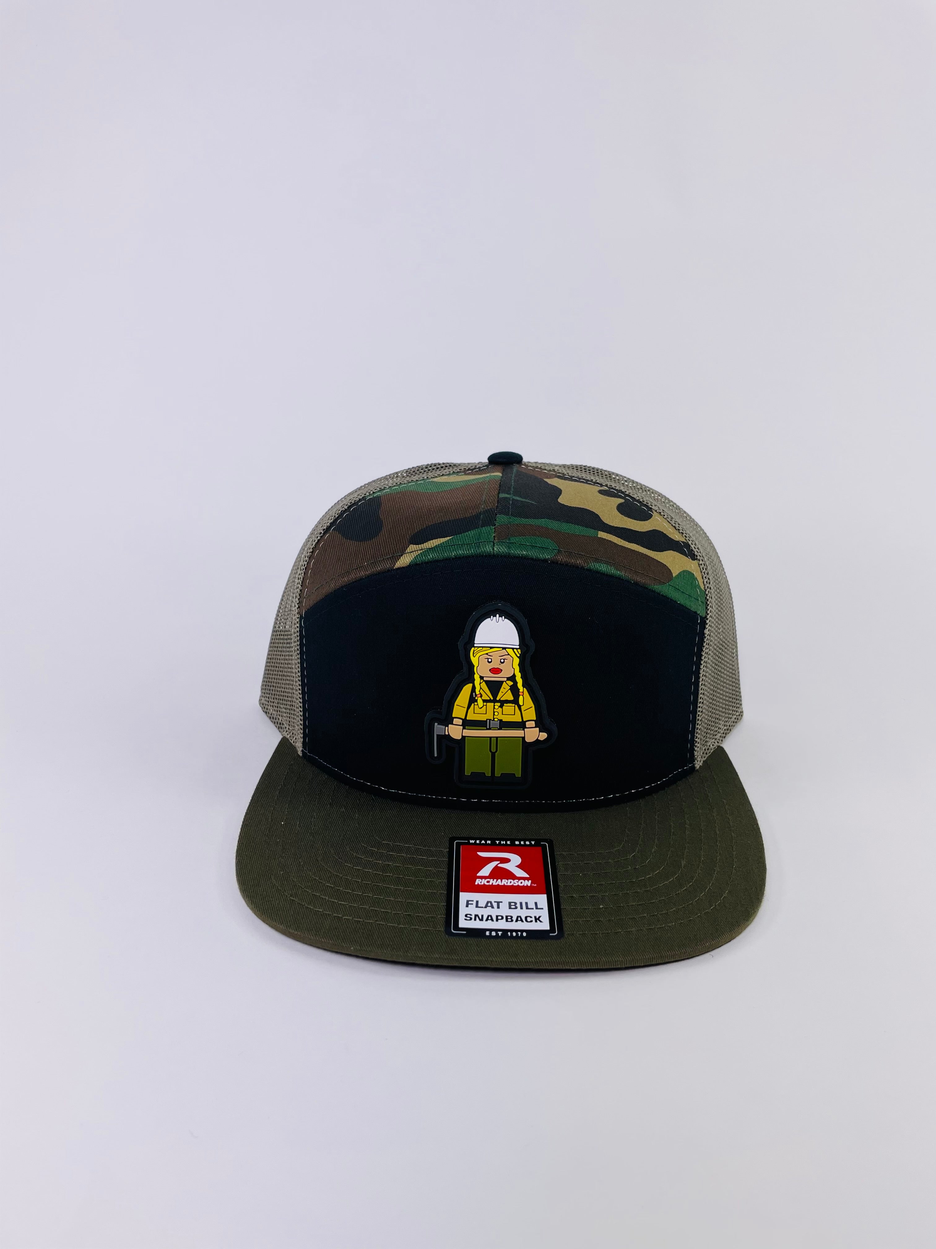 DIGGETTE HAT- FLAT BILL (GREEN/BLACK/CAMO)